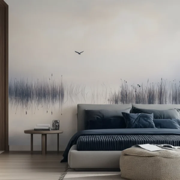 Vandens peizažo motyvų fototapetai Reve LA206 miegamajame kambaryje
